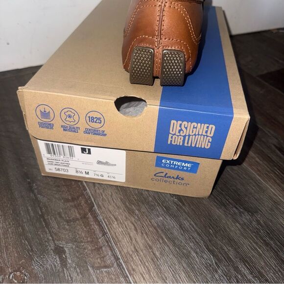 Clarks Markman Plain Cognac Leather Loafers Men’s 8.5M main image 4